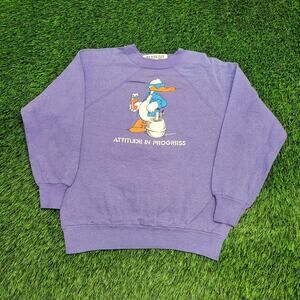 Vintage 1987 Attitude Duck Sweatshirt Women M 19x21 Jim-Benton